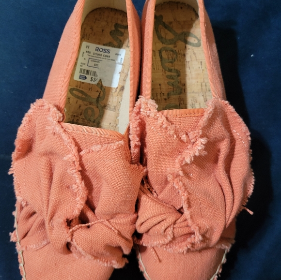 SAM EDELMAN Cabrera Sedona Orange Heavy Woven Canvas Platform Espadrille Size 10 - Picture 2 of 5